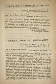 Cover of: Communication of secretary of Treasury by Confederate States of America. Dept. of the Treasury