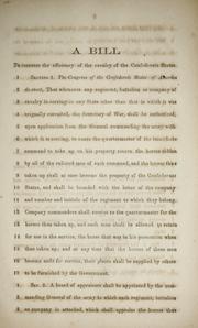 Cover of: A bill to increase the efficiency of the cavalry of the Confederate States