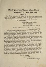 Cover of: Circular by Confederate States of America. Army. Trans-Mississippi Dept.