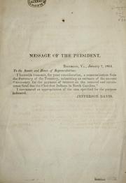Cover of: Communication from Secretary of Treasury [enclosing an estimate of appropriation necessary for the payment of interest on the removal and subsistence fund due to the Cherokee Indians in North Carolina