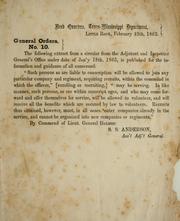 Cover of: General orders by Confederate States of America. Army. Trans-Mississippi Dept.