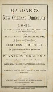 Cover of: Gardner's New Orleans directory for 1861 by Charles Gardner