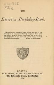 Cover of: The Emerson birthday-book.