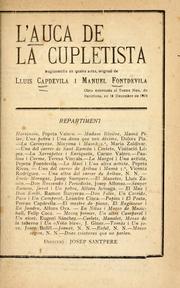 Cover of: L'auca de la cupletista: tragicomèdia en quatre actes