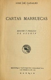 Cover of: Cartas marruecas by José Cadalso