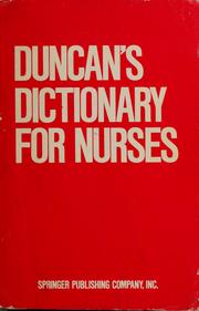 Cover of: Duncan's dictionary for nurses