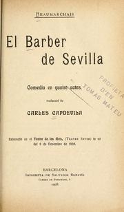Cover of: El barber de Sevilla: comedia en quatre actes