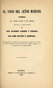 Cover of: El yerno del señor Manzano by Emile Augier