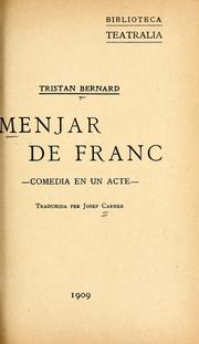 Cover of: Menjar de franc: comedia en un acte