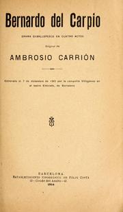Cover of: Bernardo del Carpio by Ambrosi Carrion