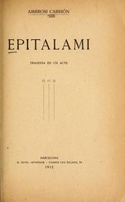 Cover of: Epitalami by Ambrosi Carrion