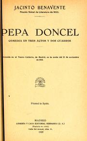 Cover of: Pepa doncel: comedia en tres actos y dos cuadros