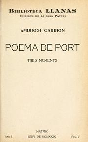 Cover of: Poema de port: tres moments