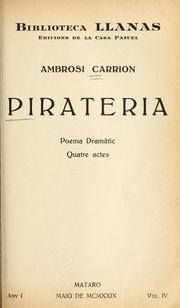 Cover of: Pirateria: poema dramàtic, quatre actes