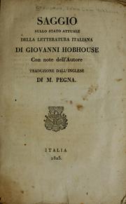 Cover of: Saggio sullo stato attuale della letteratura italiana