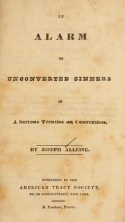 Cover of: An Alarm to unconverted sinners by Joseph Alleine