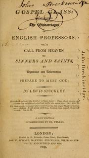 Cover of: A gospel glass representing the miscarriages of English professors by Lewis Stuckley