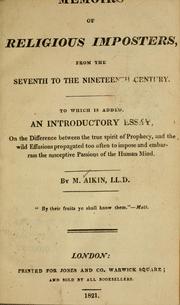 Cover of: Memoirs of religious impostors from the seventh to the nineteenth century by M. Aikin
