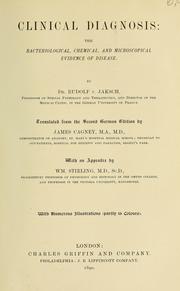 Cover of: Clinical diagnosis by Rudolf von Jaksch