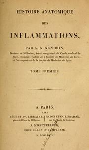 Cover of: Histoire anatomique des inflammations