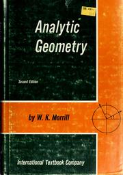 Cover of: Analytic geometry