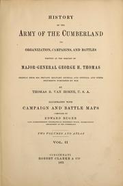 Cover of: History of the Army of the Cumberland by Thomas B. Van Horne