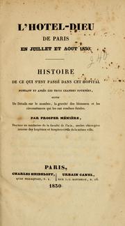 Cover of: L'Hôtel-Dieu de Paris en juillet et août 1830 by Prosper Ménière