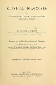 Cover of: Clinical diagnosis by Rudolf von Jaksch