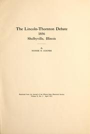 The Lincoln-Thornton debate by Homer H. Cooper