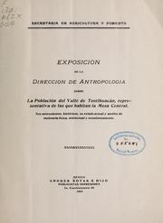 Cover of: Exposición de la Dirección de Antropología sobre La Población del Valle de Teotihuacán by Mexico. Departamento de Antropología., Mexico. Departamento de Antropología
