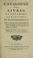 Cover of: Catalogue des livres et estampes, de M. le comte de Pontchartrain