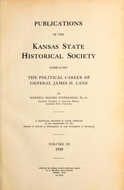 Cover of: The political career of General James H. Lane.