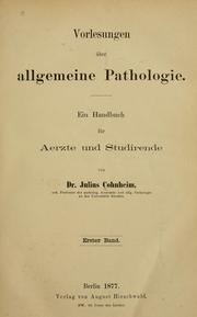 Cover of: Vorlesungen über allgemeine Pathologie: Ein Handbuch für Aerzte und Studierende