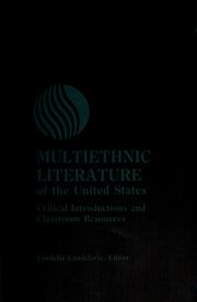 Cover of: Multiethnic literature of the United States: critical introductions and classroom resources