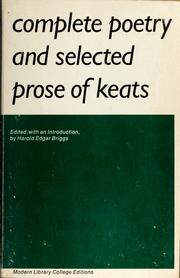 Cover of: Complete poetry and selected prose of John Keats