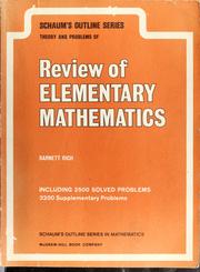 Cover of: Review of elementary mathematics by Barnett Rich