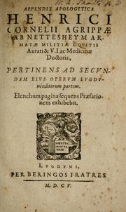 Cover of: Appendix apologetica ... pertinens ad secundam ejus operum Lugduni editorum partem