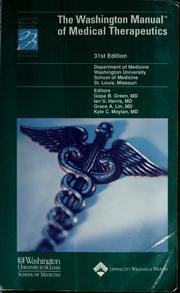 Cover of: The Washington Manual of Medical Therapeutics by Gopa B. Green