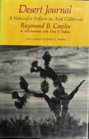 Desert journal by Raymond B. Cowles