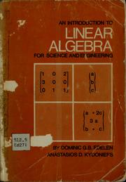 Cover of: An introduction to linear algebra for science and engineering by Dominic G. B. Edelen