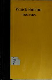 Cover of: Johann Joachim Winckelmann, 1768/1968.