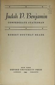Cover of: Judah P. Benjamin: Confederate statesman