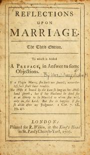 Cover of: Reflections upon marriage