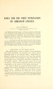 Cover of: Iowa and the first nomination of Abraham Lincoln