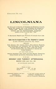 Cover of: Lincolniana: an unusual collection of eulogies on Abraham Lincoln ...