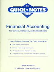 Cover of: Financial accounting for owners, managers,and administrators