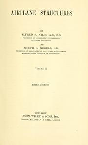 Cover of: Airplane structures by Alfred Salem Niles