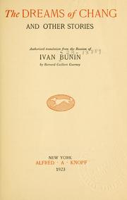 Cover of: The dreams of Chang by Ivan Alekseevich Bunin
