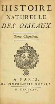 Cover of: Histoire naturelle des oiseaux