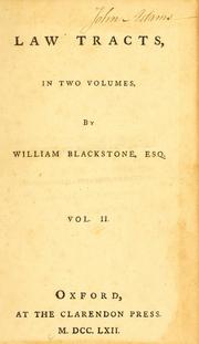 Cover of: Law tracts by Sir William Blackstone